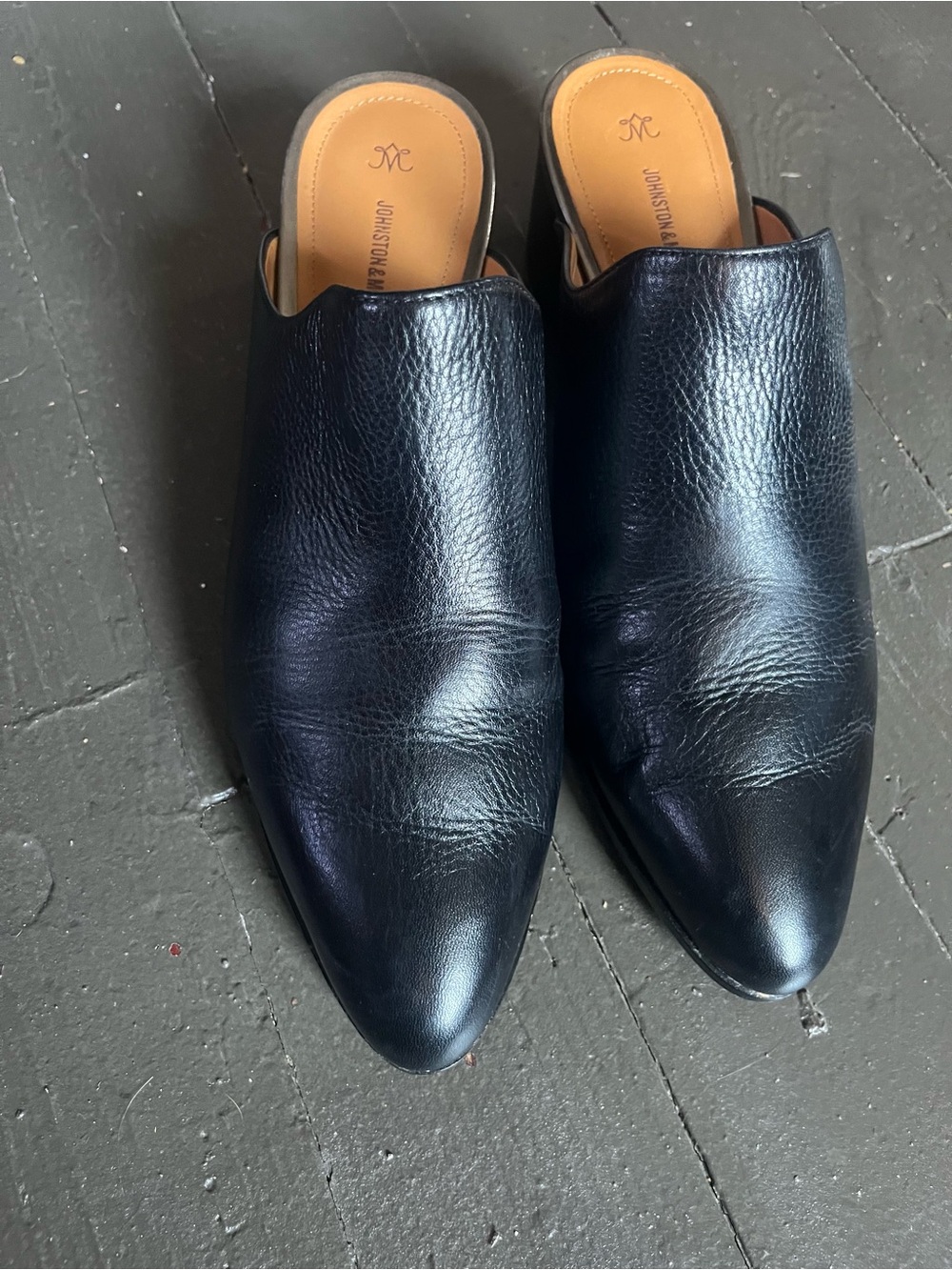 Johnston & Murphy Trista Black Leather Mule Slides - Picture 9 of 9